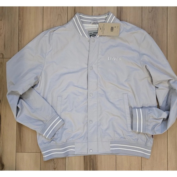 Levi's Men's Jacket Cavalry Twill Varsity Bomber Light Gray Size XL